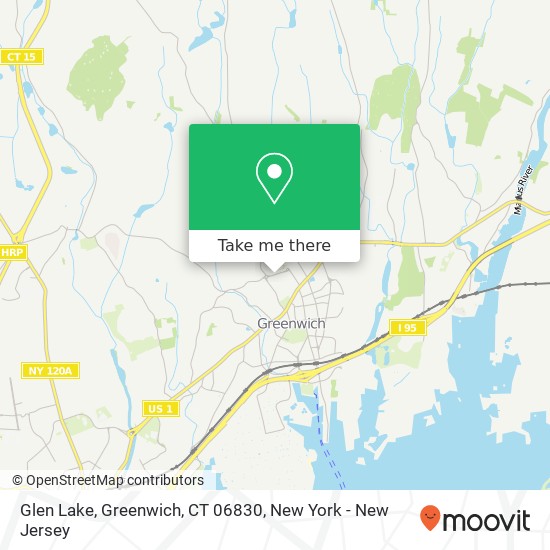 Mapa de Glen Lake, Greenwich, CT 06830