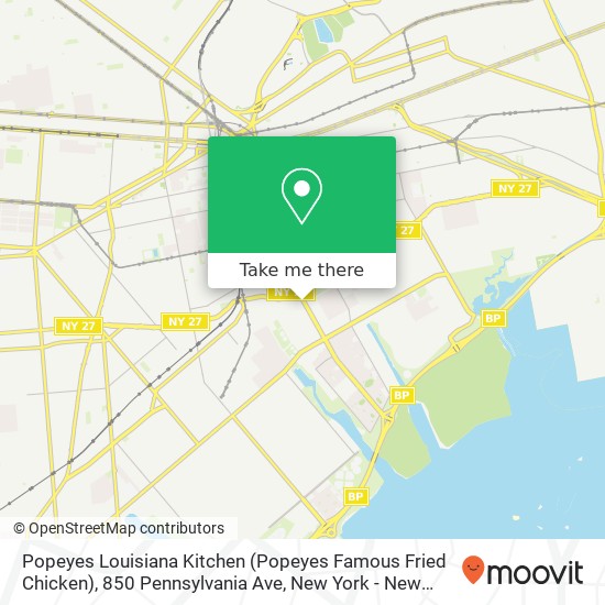 Mapa de Popeyes Louisiana Kitchen (Popeyes Famous Fried Chicken), 850 Pennsylvania Ave