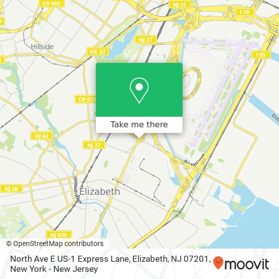 North Ave E US-1 Express Lane, Elizabeth, NJ 07201 map