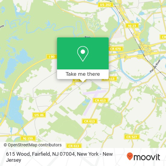 Mapa de 615 Wood, Fairfield, NJ 07004