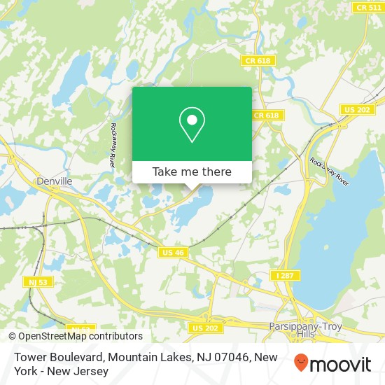 Tower Boulevard, Mountain Lakes, NJ 07046 map