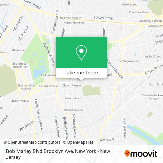 Mapa de Bob Marley Blvd Brooklyn Ave