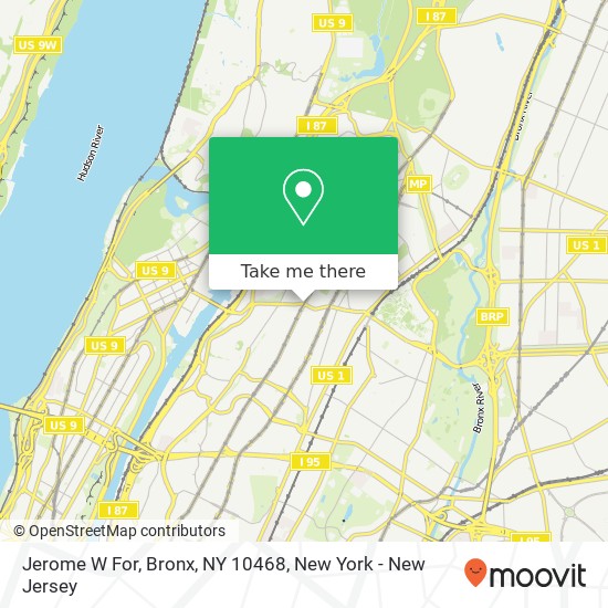 Jerome W For, Bronx, NY 10468 map