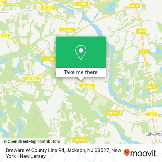 Mapa de Brewers W County Line Rd, Jackson, NJ 08527