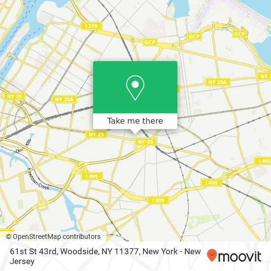 Mapa de 61st St 43rd, Woodside, NY 11377