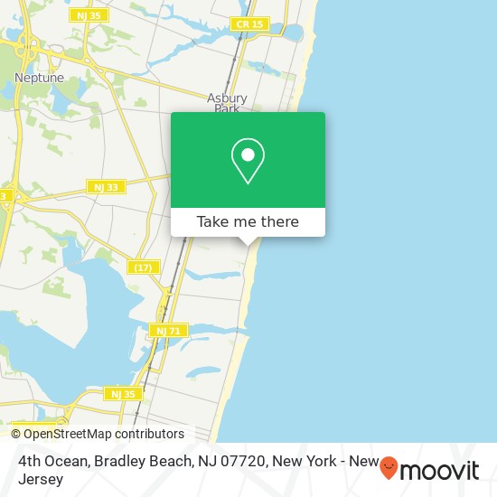 4th Ocean, Bradley Beach, NJ 07720 map