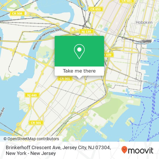Mapa de Brinkerhoff Crescent Ave, Jersey City, NJ 07304