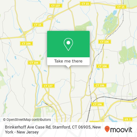 Mapa de Brinkerhoff Ave Case Rd, Stamford, CT 06905