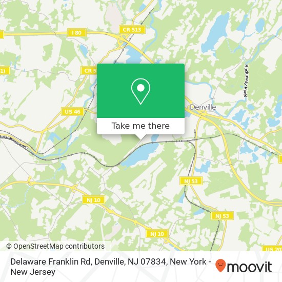 Mapa de Delaware Franklin Rd, Denville, NJ 07834