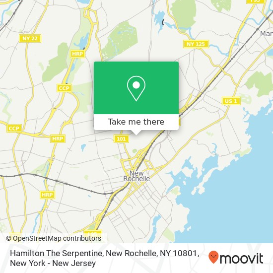 Mapa de Hamilton The Serpentine, New Rochelle, NY 10801