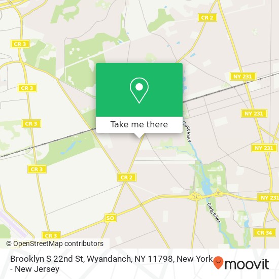 Mapa de Brooklyn S 22nd St, Wyandanch, NY 11798