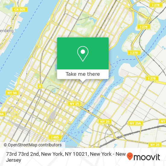 Mapa de 73rd 73rd 2nd, New York, NY 10021