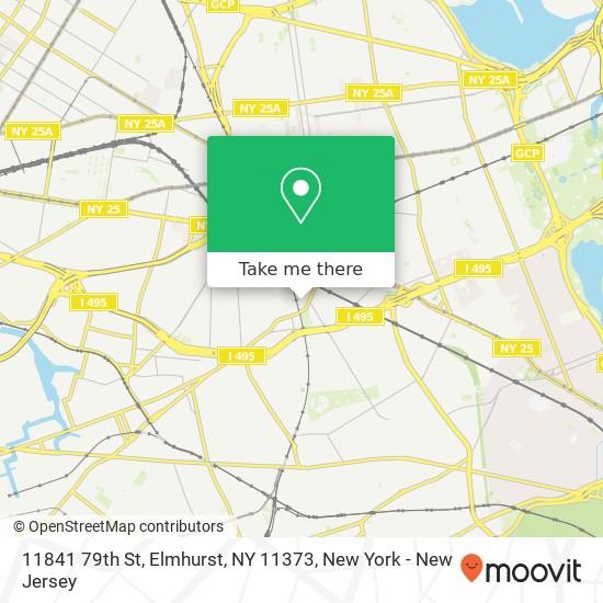 Mapa de 11841 79th St, Elmhurst, NY 11373