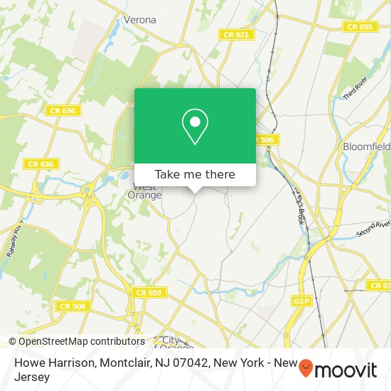Mapa de Howe Harrison, Montclair, NJ 07042
