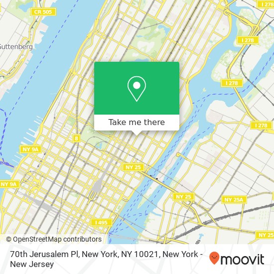 70th Jerusalem Pl, New York, NY 10021 map