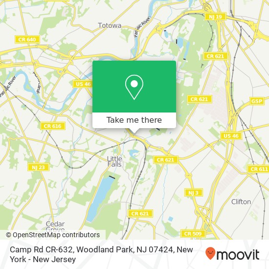 Mapa de Camp Rd CR-632, Woodland Park, NJ 07424