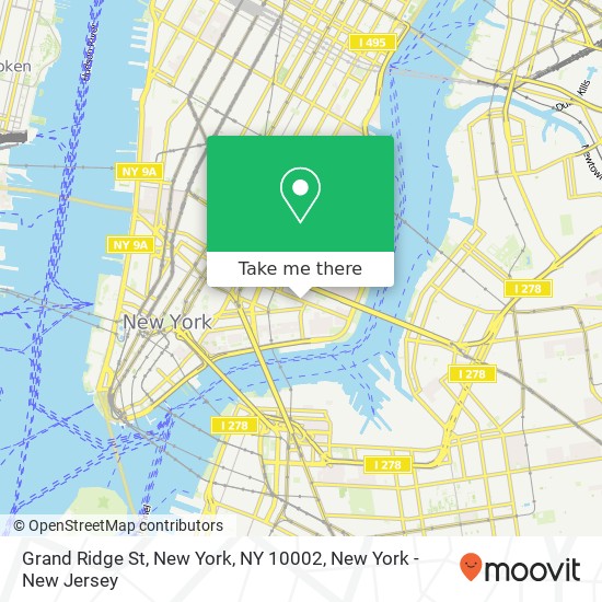 Mapa de Grand Ridge St, New York, NY 10002