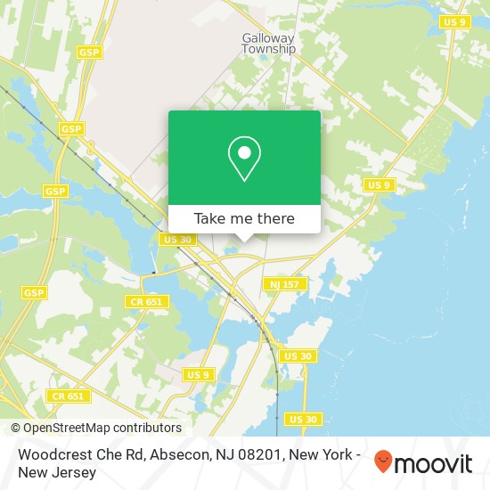 Woodcrest Che Rd, Absecon, NJ 08201 map