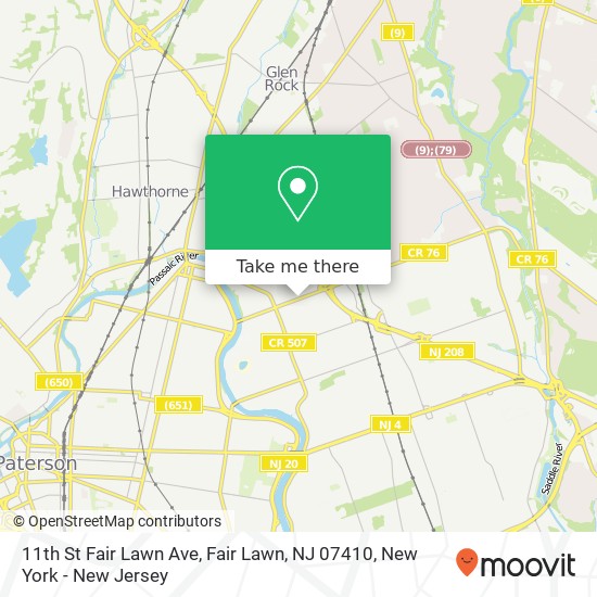 11th St Fair Lawn Ave, Fair Lawn, NJ 07410 map