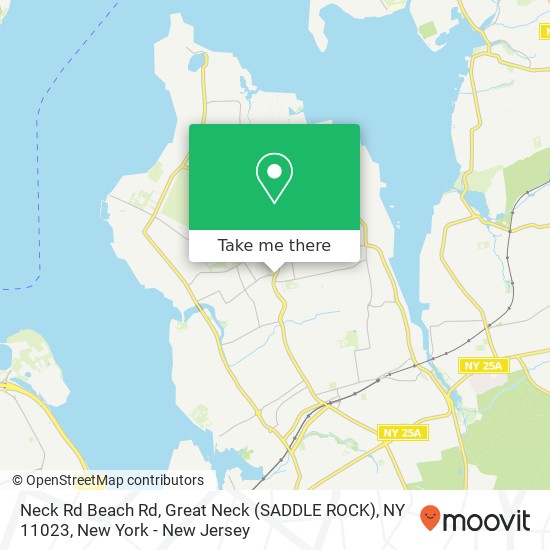 Mapa de Neck Rd Beach Rd, Great Neck (SADDLE ROCK), NY 11023