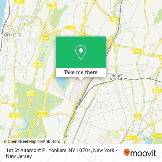Mapa de 1st St Altamont Pl, Yonkers, NY 10704