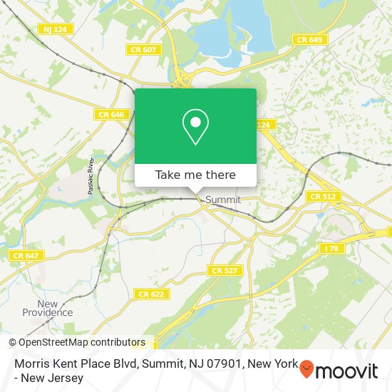 Morris Kent Place Blvd, Summit, NJ 07901 map