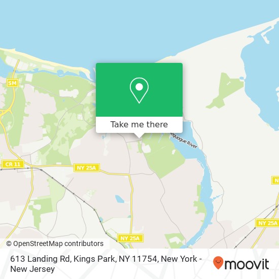 Mapa de 613 Landing Rd, Kings Park, NY 11754