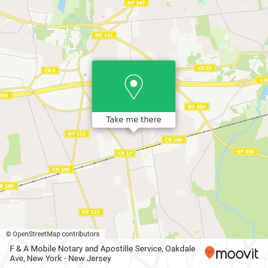 F & A Mobile Notary and Apostille Service, Oakdale Ave map