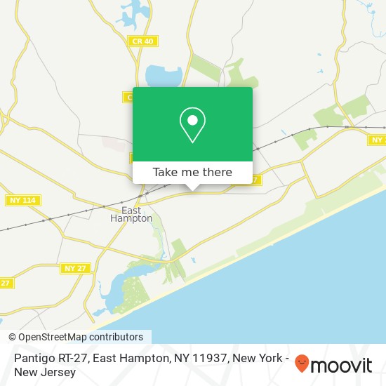 Mapa de Pantigo RT-27, East Hampton, NY 11937