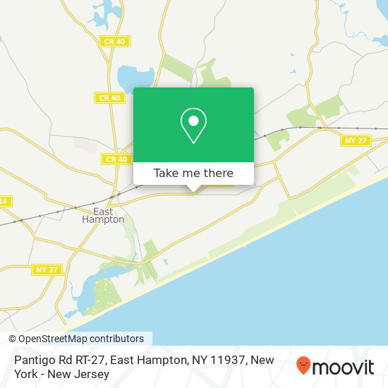 Mapa de Pantigo Rd RT-27, East Hampton, NY 11937