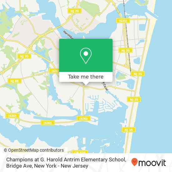 Champions at G. Harold Antrim Elementary School, Bridge Ave map