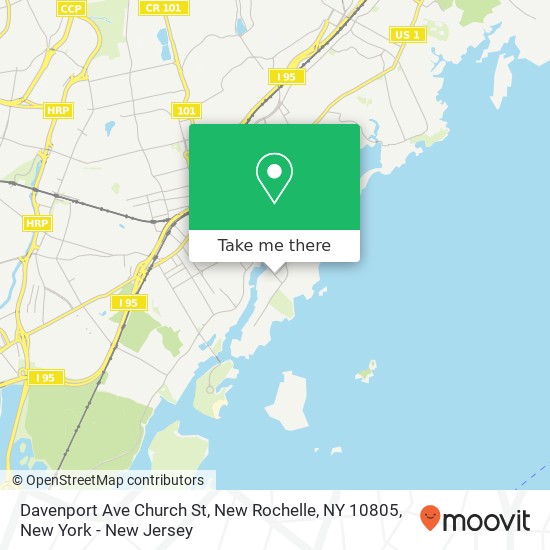 Mapa de Davenport Ave Church St, New Rochelle, NY 10805