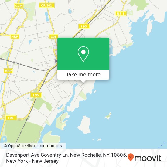 Mapa de Davenport Ave Coventry Ln, New Rochelle, NY 10805