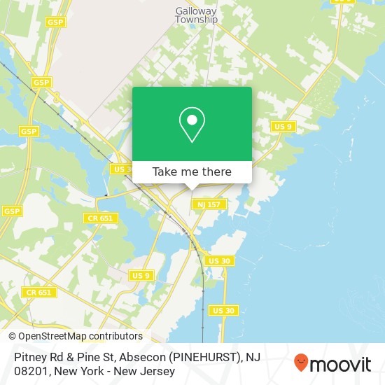 Pitney Rd & Pine St, Absecon (PINEHURST), NJ 08201 map