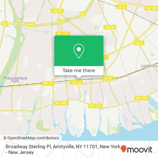 Broadway Sterling Pl, Amityville, NY 11701 map