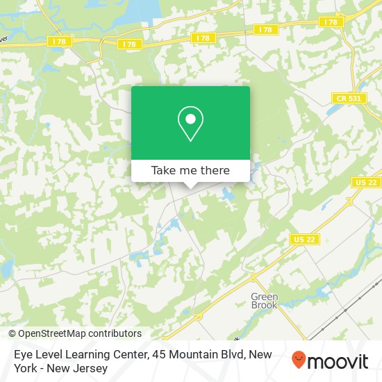 Mapa de Eye Level Learning Center, 45 Mountain Blvd