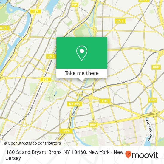 180 St and Bryant, Bronx, NY 10460 map