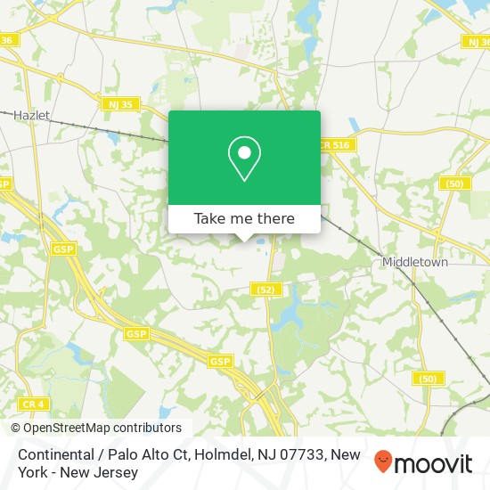 Continental / Palo Alto Ct, Holmdel, NJ 07733 map