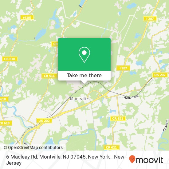 Mapa de 6 Macleay Rd, Montville, NJ 07045