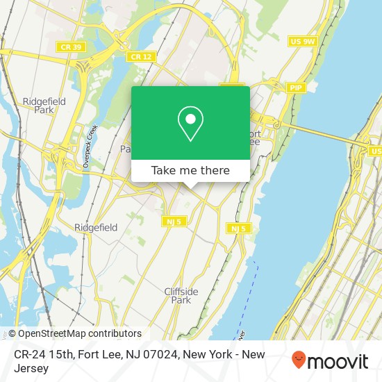 Mapa de CR-24 15th, Fort Lee, NJ 07024