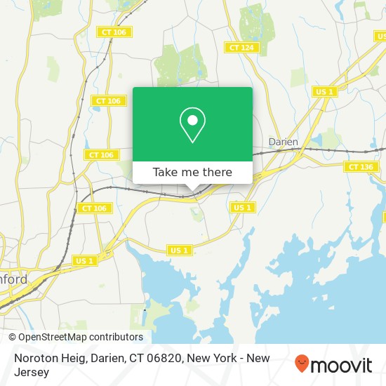 Mapa de Noroton Heig, Darien, CT 06820