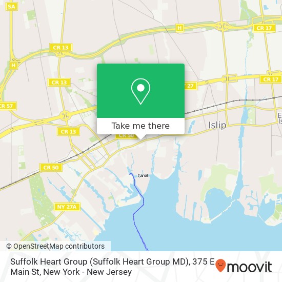 Mapa de Suffolk Heart Group (Suffolk Heart Group MD), 375 E Main St