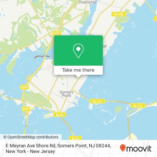 Mapa de E Meyran Ave Shore Rd, Somers Point, NJ 08244