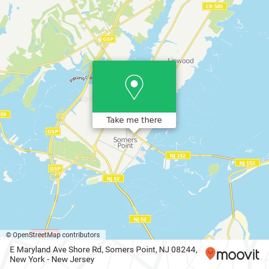 Mapa de E Maryland Ave Shore Rd, Somers Point, NJ 08244
