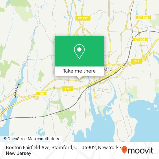 Mapa de Boston Fairfield Ave, Stamford, CT 06902