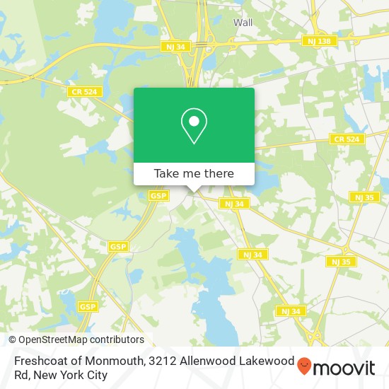 Mapa de Freshcoat of Monmouth, 3212 Allenwood Lakewood Rd