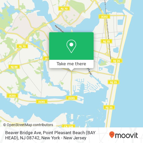 Mapa de Beaver Bridge Ave, Point Pleasant Beach (BAY HEAD), NJ 08742