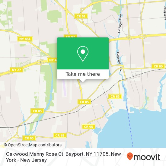 Mapa de Oakwood Manny Rose Ct, Bayport, NY 11705