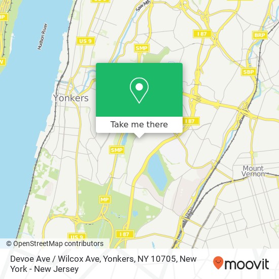 Mapa de Devoe Ave / Wilcox Ave, Yonkers, NY 10705