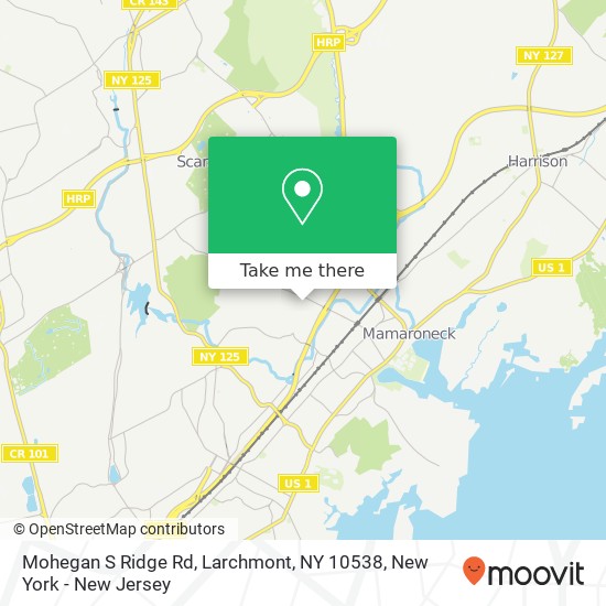 Mapa de Mohegan S Ridge Rd, Larchmont, NY 10538